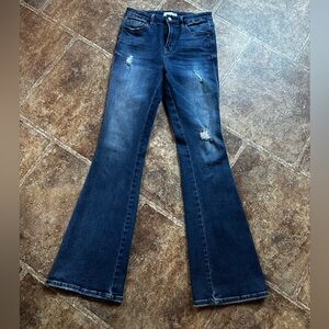 VERVET BY FLYING MONKEY Dark Blue Flare Jeans